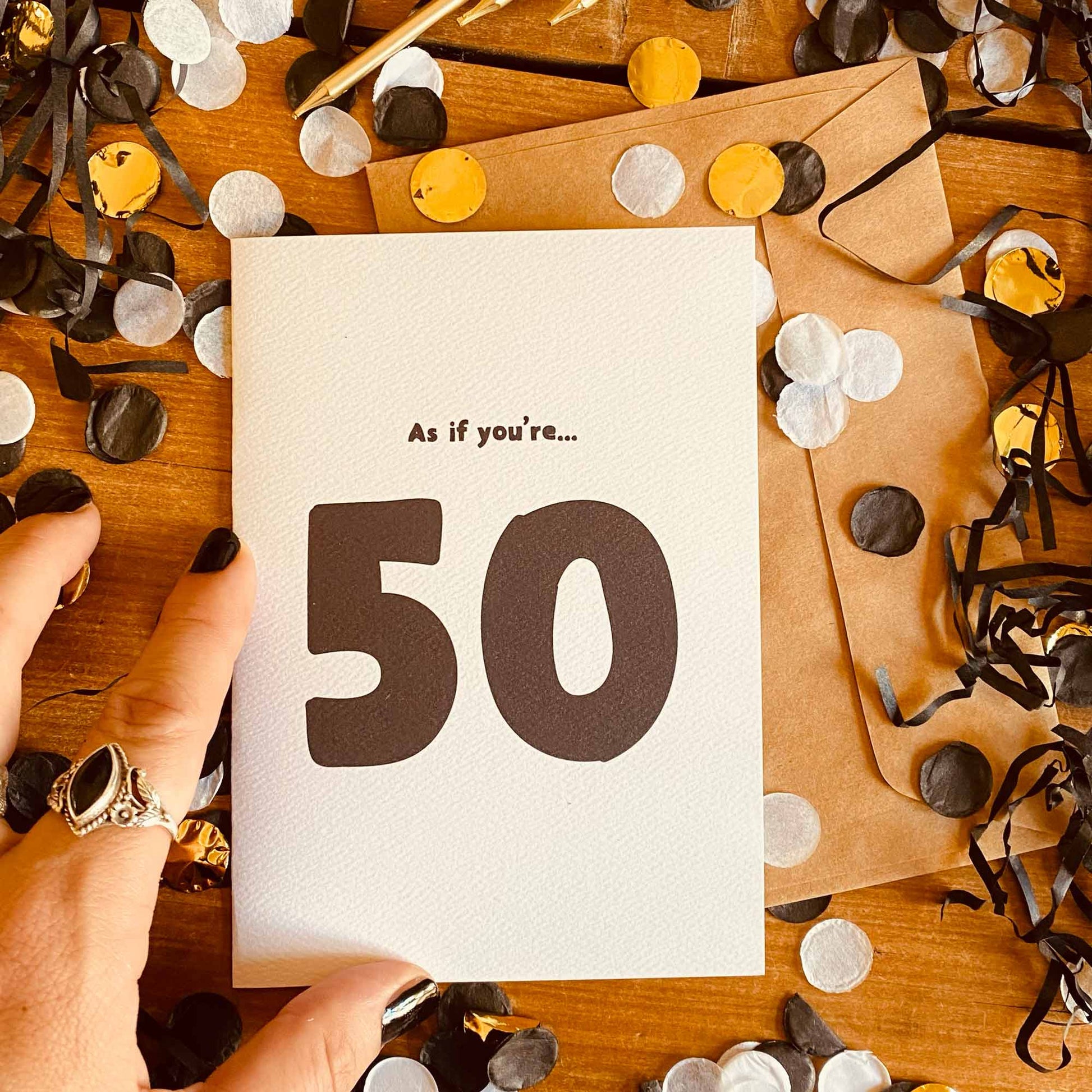 50th Birthday Card - Funny 50th Greeting Card - Black & White - Brisbane Creative Sheridan Eveline