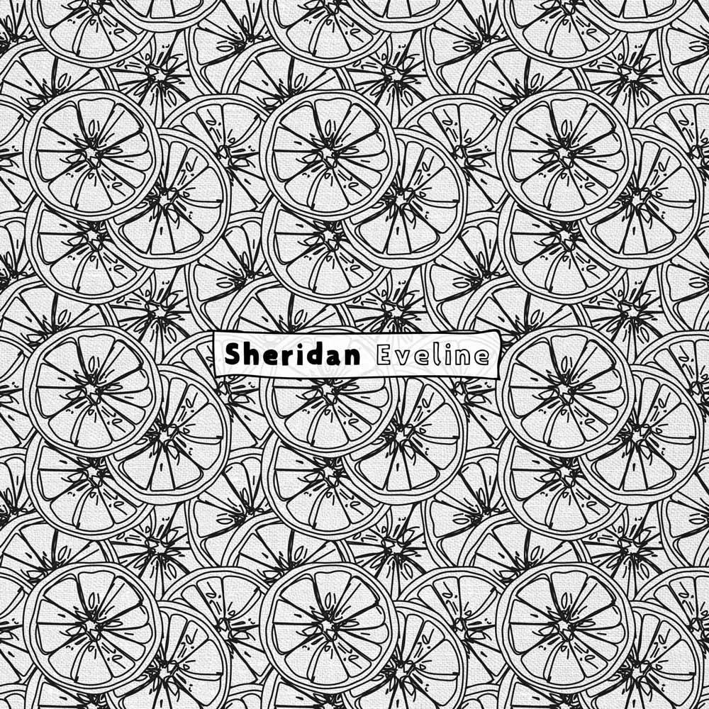 Sheridan Eveline - Brisbane Surface Pattern Designer - Black & White Pattern - Lemon Slices For Lemonade Or Cocktails