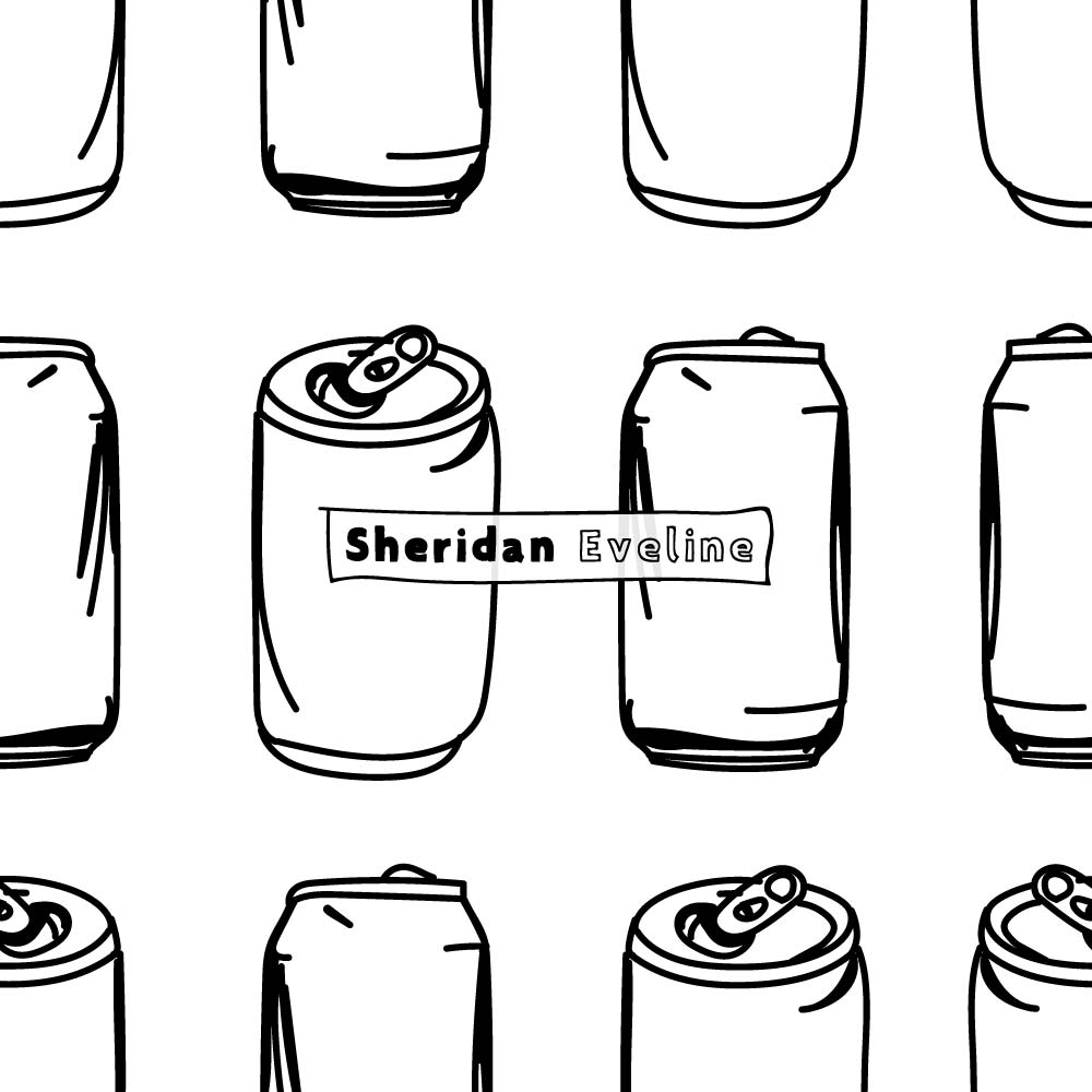 Beer Can Surface Pattern Design By Brisbane Illustrator Sheridan Eveline. Available For License.