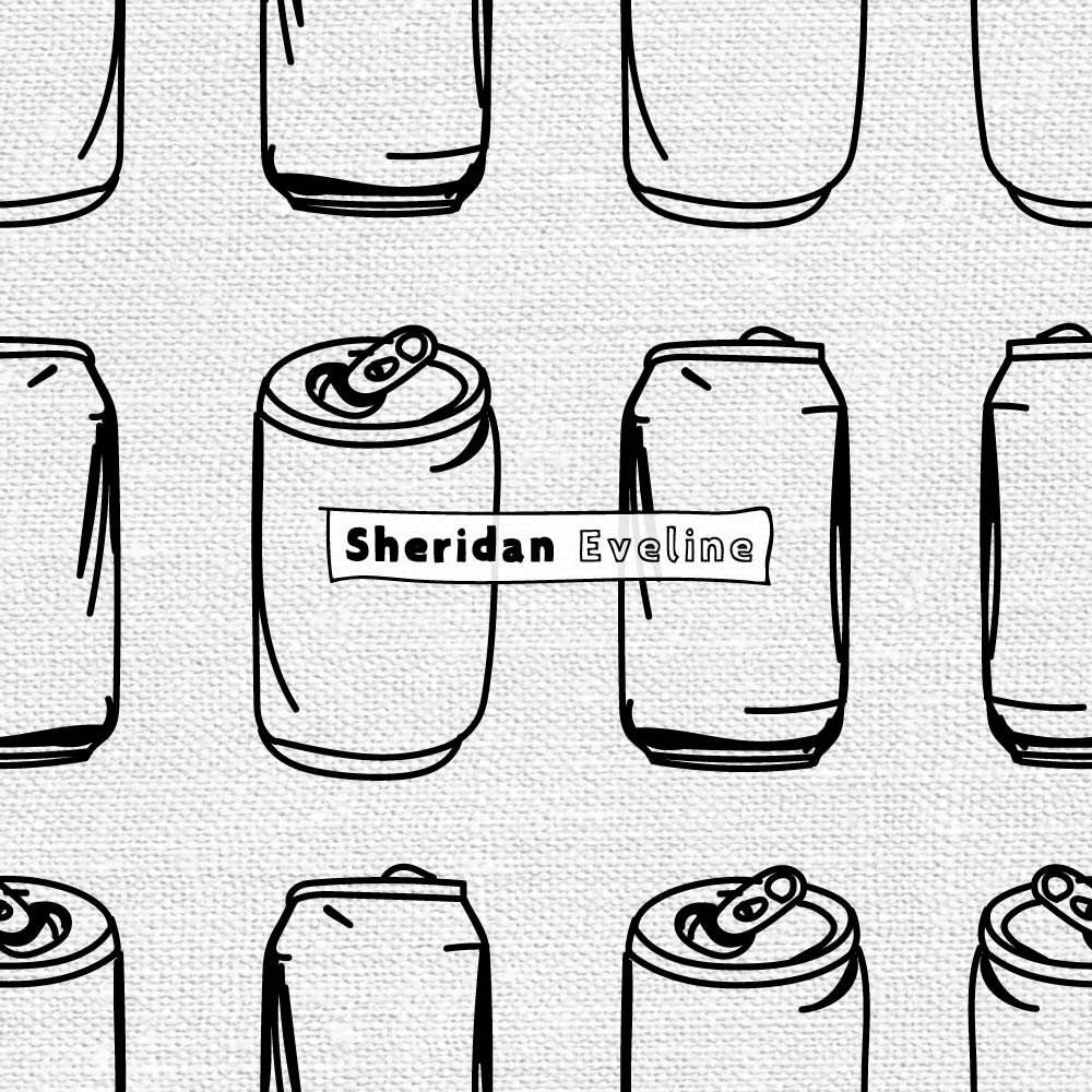 Beer Can Surface Pattern Design By Brisbane Illustrator Sheridan Eveline. Available For License.