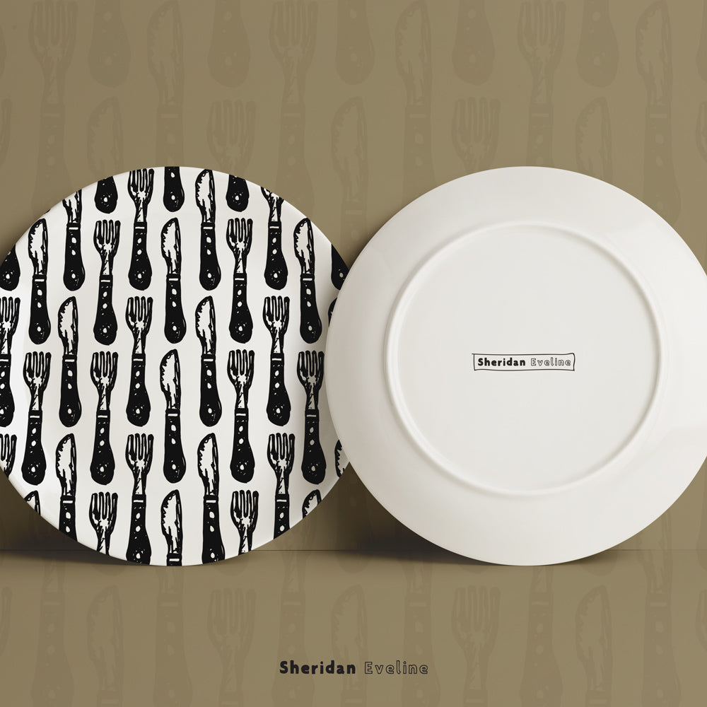 Sheridan Eveline - Brisbane Surface Pattern Designer - Black & White Pattern - Feed Me, I'm Ready. Available For Licensing.