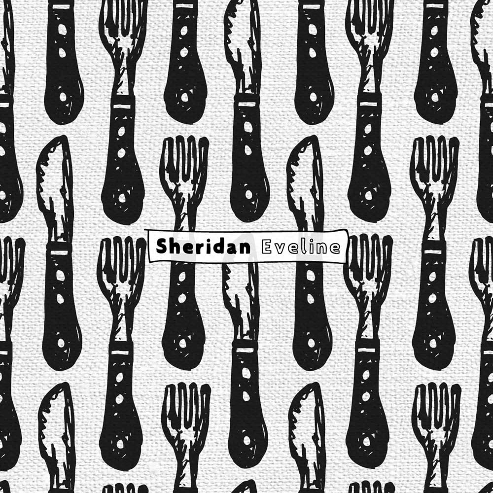 Sheridan Eveline - Brisbane Surface Pattern Designer - Black & White Pattern - Feed Me, I'm Ready. Available For Licensing.