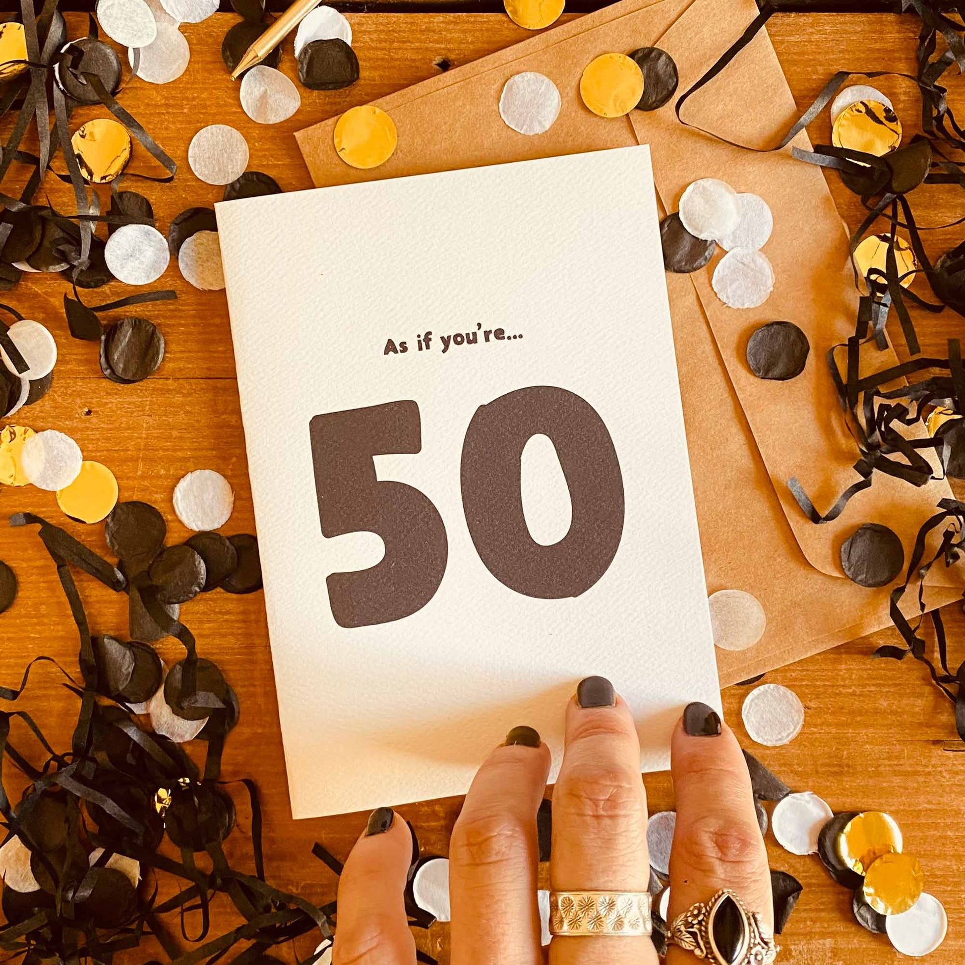 Funny 50th Greeting Card - Black & White - Brisbane Creative Sheridan Eveline