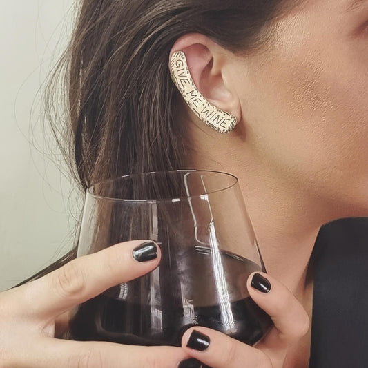 GIVE ME WINE Ear Cuff 🖤 SASS - A Collab Collection by Meekz Contemporary Jewellery x Sheridan Eveline