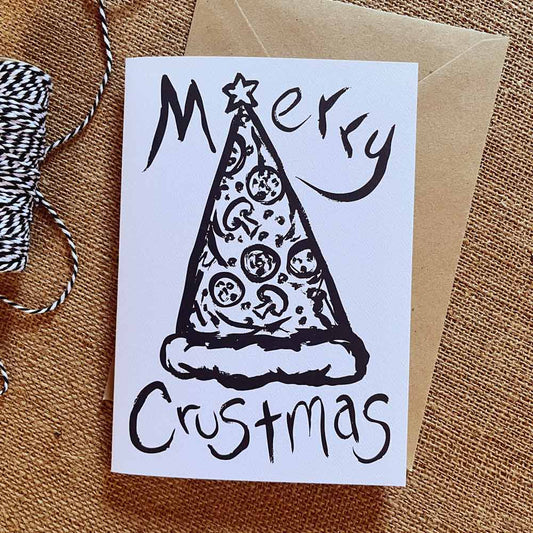 Sheridan Eveline A5 Oversized Christmas Greeting Card - Pizza Merry Crustmas