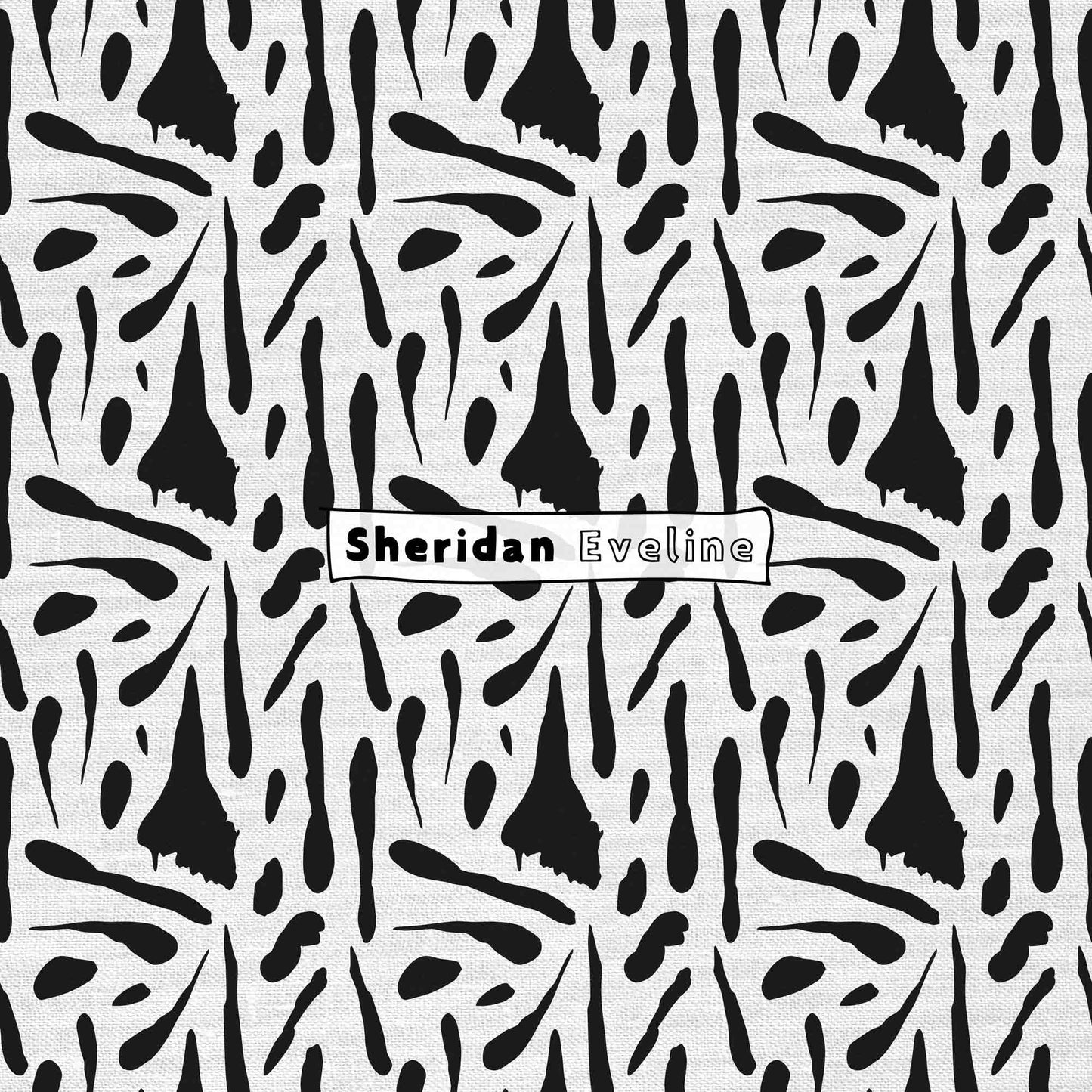 Sheridan Eveline - Brisbane Surface Pattern Designer - Black & White Pattern - Tribe Face Mel