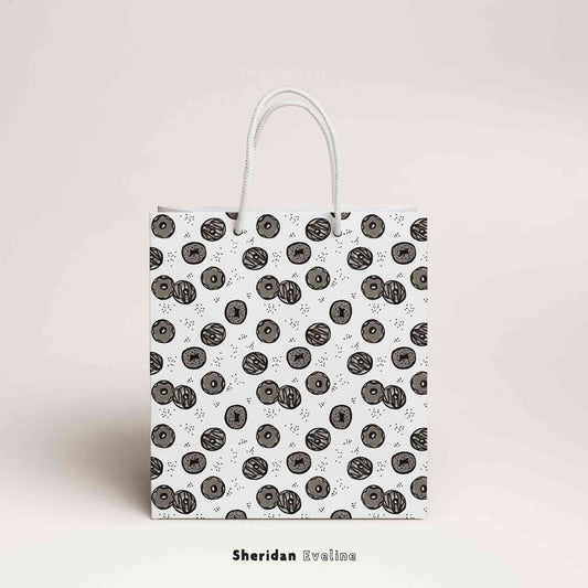 Sheridan Eveline - Brisbane Surface Pattern Designer - Black & White Pattern - Donut Ask