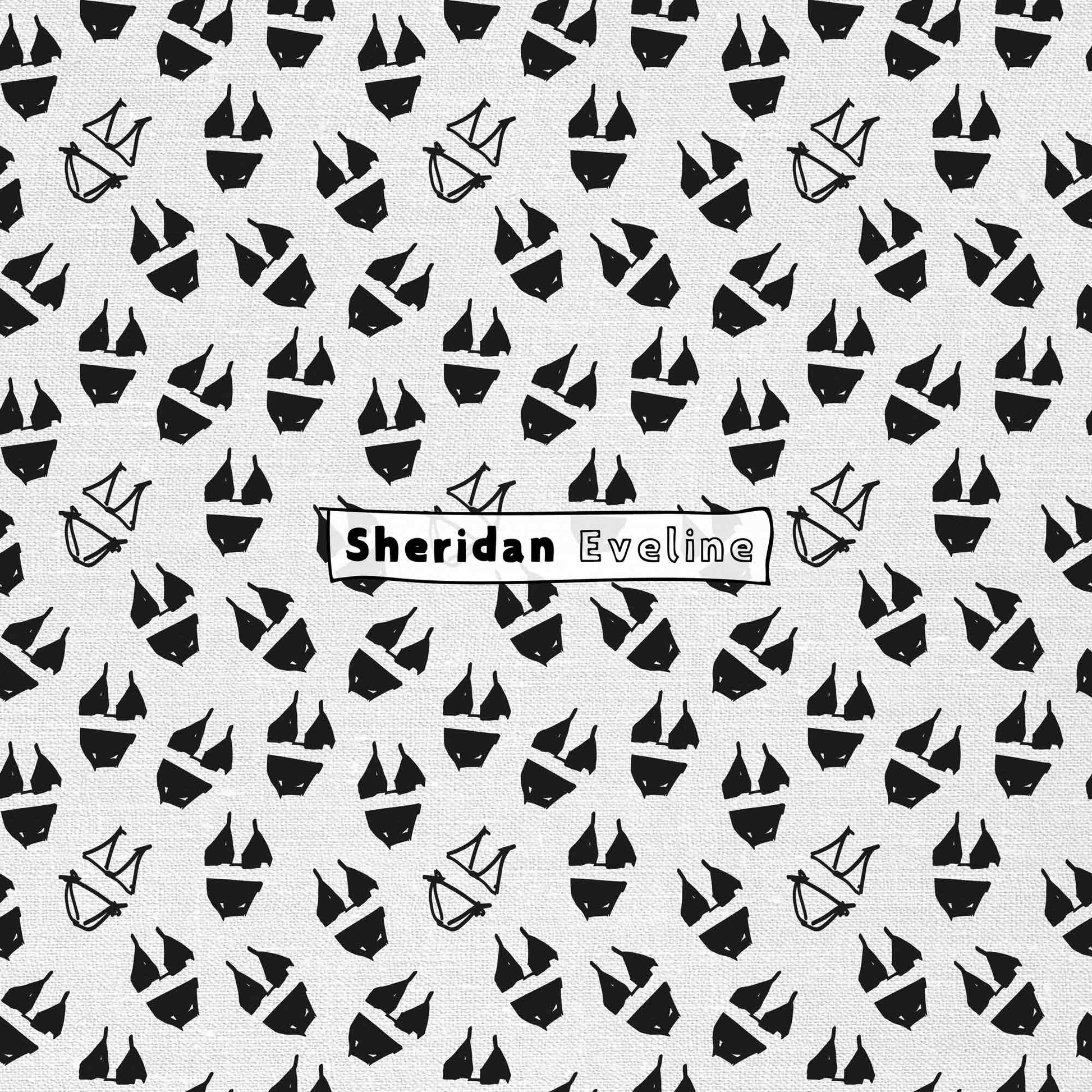Sheridan Eveline - Brisbane Surface Pattern Designer - Black & White Pattern - Little Black Bikini
