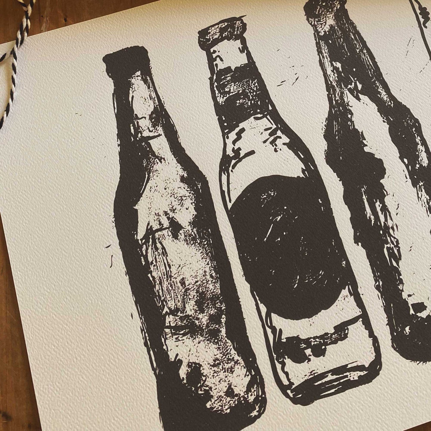 Beer Bottle Textured Art Print For Beer Lovers Sheridan Eveline Artist