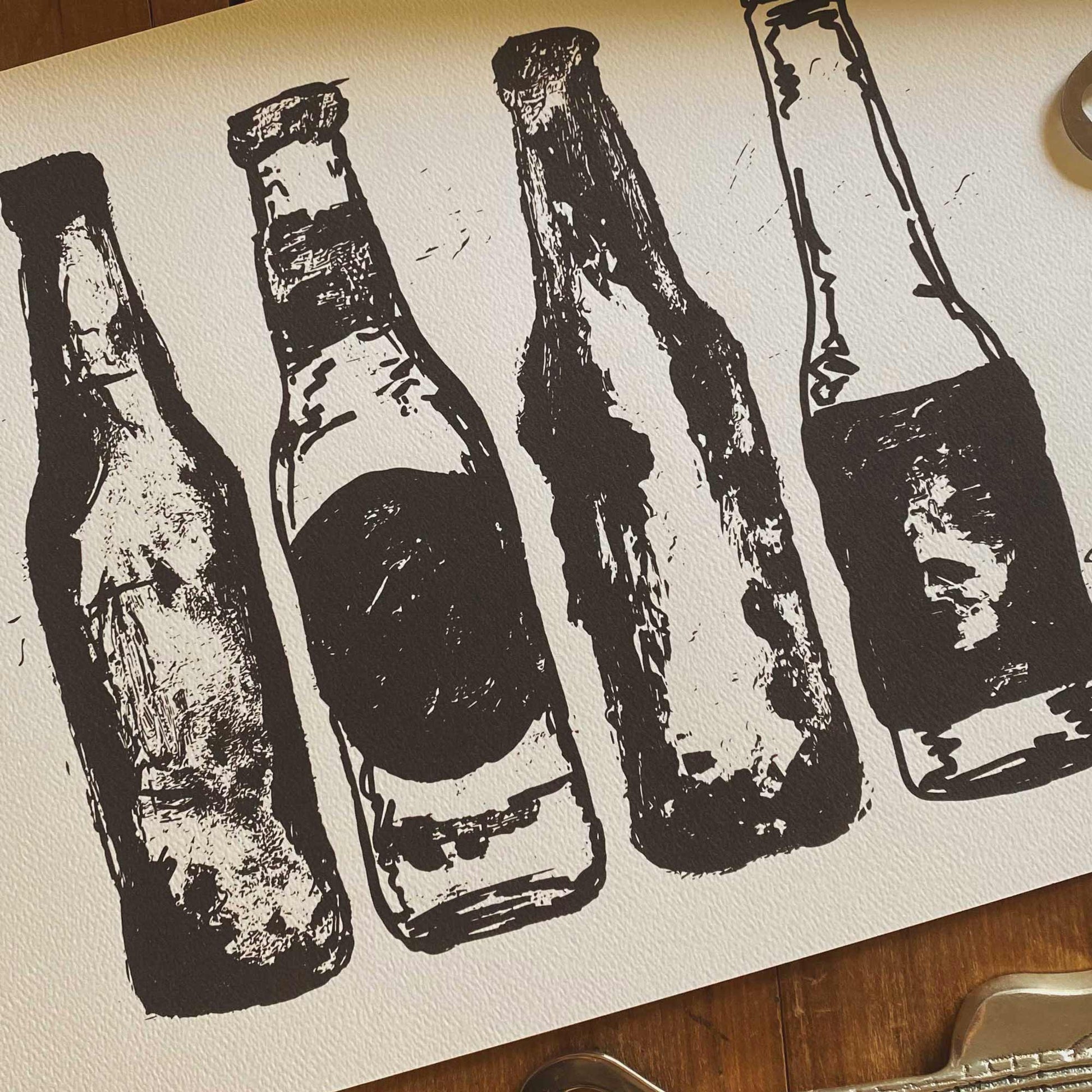 Beer Lover Gift Idea Art Print Black And White